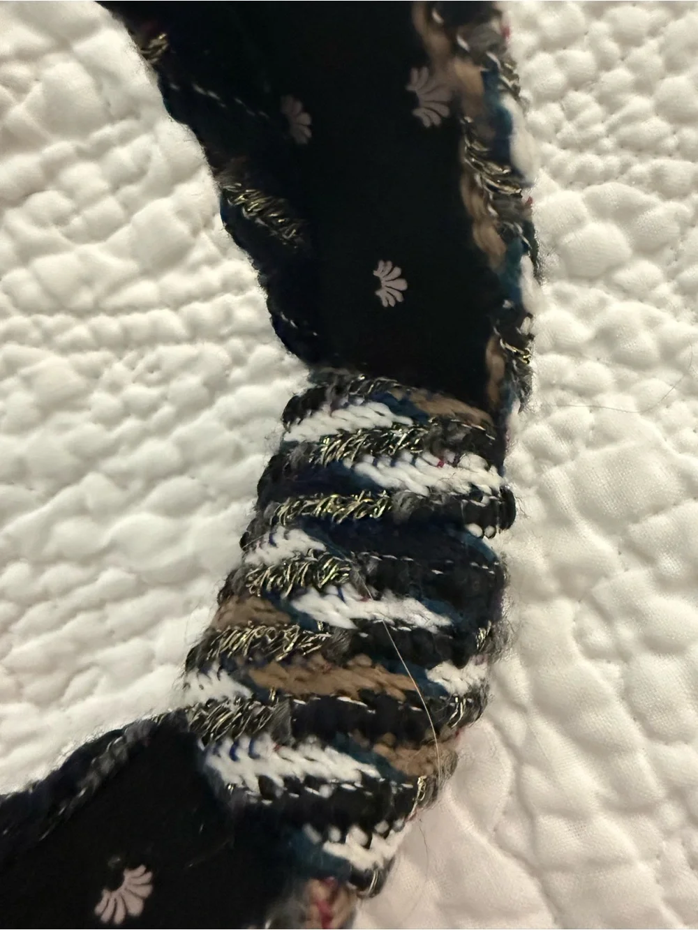 Lele Sadoughi multi colored tweed knot headband